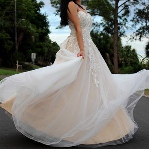 La Femme White Ballgown
